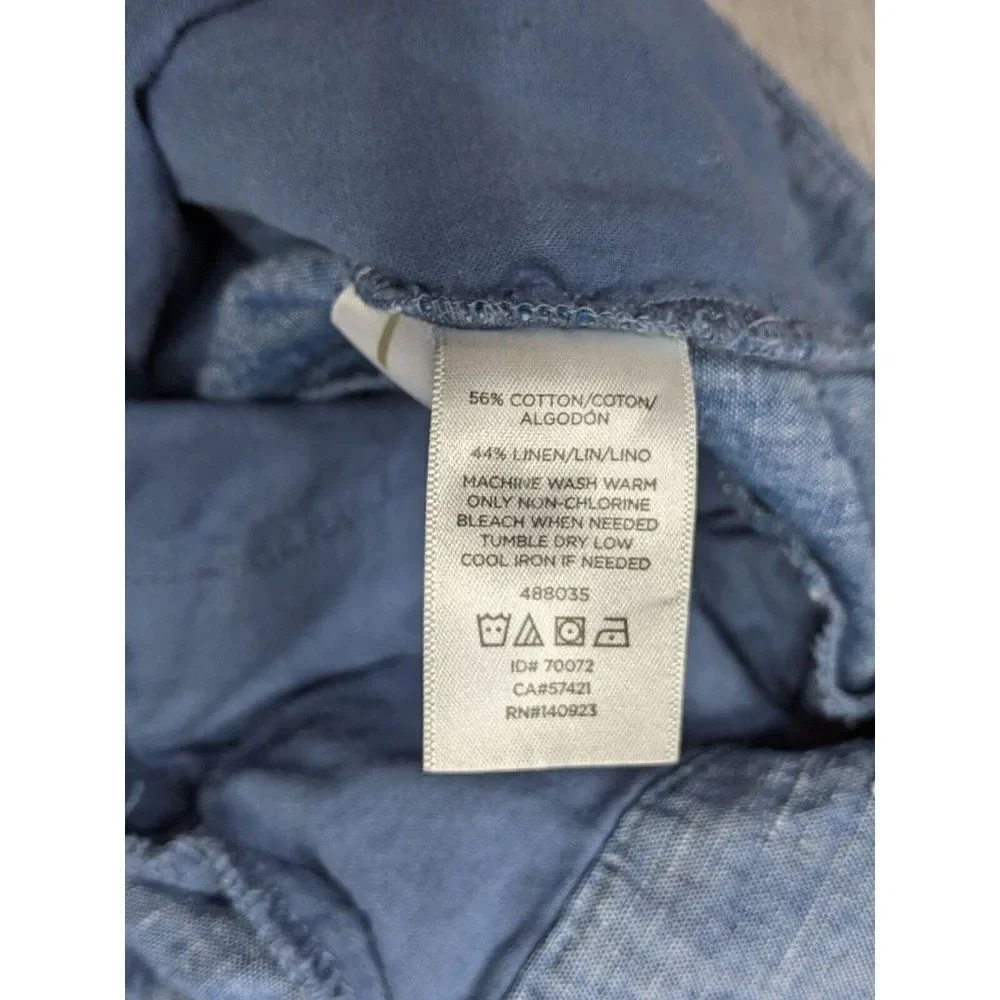(3/$35) Loft Womens Size 00 Chambray The Riviera Scalloped Hem Pockets‎ Shorts